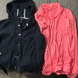 2 Small juniors jackets/1/4 zip. Good clean condition!!